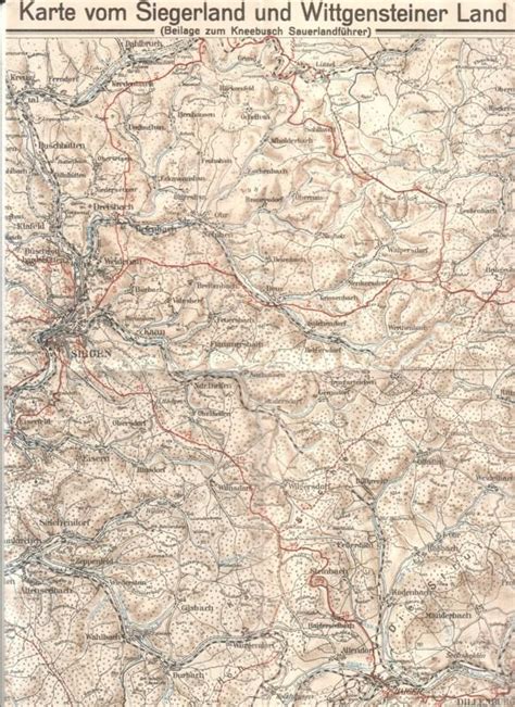 Karte Vom Siegerland Und Wittgensteiner Land Blatt E Beilage Zum