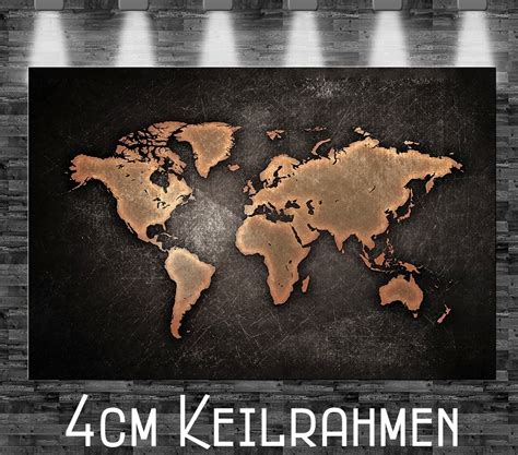 Dank internet kann das bild in wenigen sekunden übertragen werden und anschließend kann aus einer großen anzahl von größen und varianten gewählt werden. XXL Weltkarte 140x90x4cm auf Leinwand Loft Design Bild Abstrakt World Keilrahmen | eBay