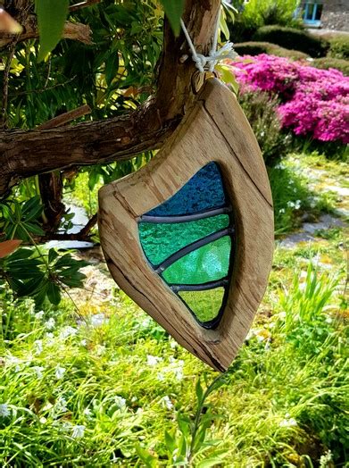 Harps Stained Leaded Glass Wood Sculptures