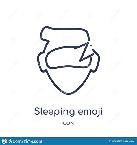 Linear Sleeping Emoji Icon From Emoji Outline Collection Thin Line