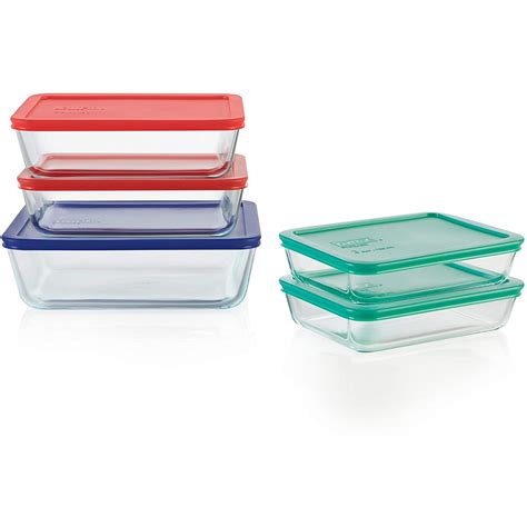 Pyrex Simply Store Meal Prep Glass Food Storage Containers 10 Piece Set Bpa Free Lids Oven