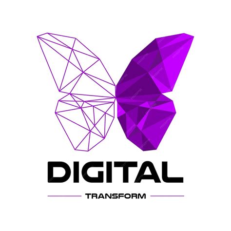 Premium Vector Digital Transformation Logo Design Polygonal Color