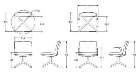 Office Sitting Chair Detail Cad Furniture Blocks Layout 2d View Autocad