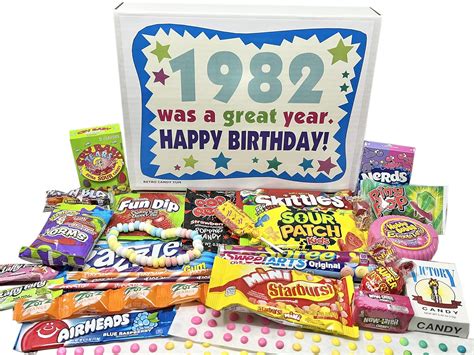 Retro Candy Yum ~ 1982 40th Birthday T Box Of Nostalgic Candy From