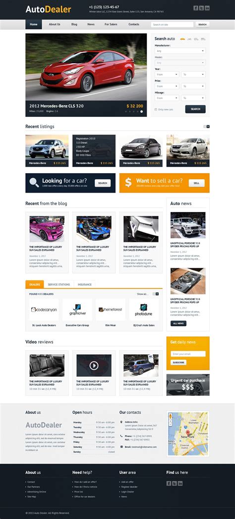 Auto Dealer Car Dealer Psd Template Online Website Design Agency