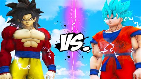 Goku Vs Goku Goku Ssj Blue Vs Goku Ssj4 Youtube