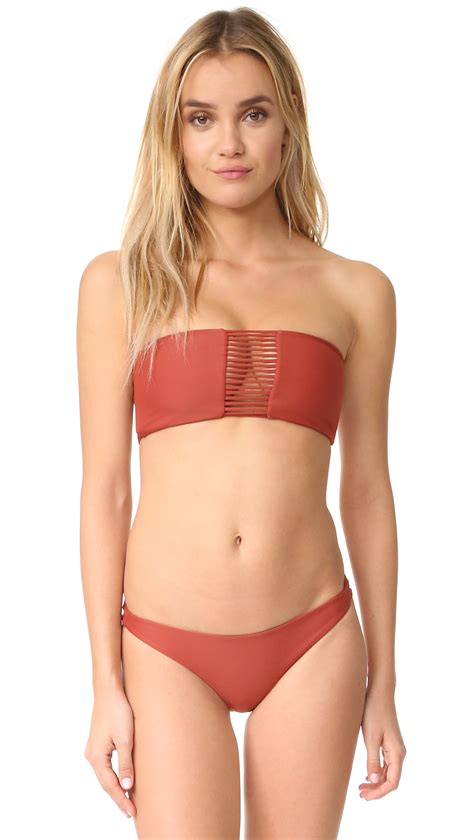 Mikoh Swimwear Sunset Triple Loop Bandeau Bikini Top Lyst