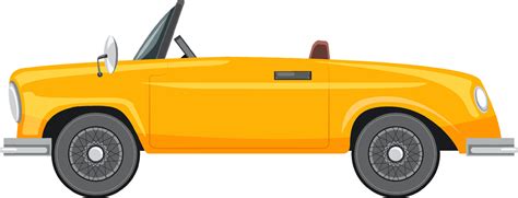 Classic Yellow Car In Cartoon Style 6765571 Vector Art At Vecteezy