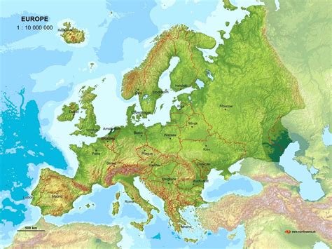 Physical Maps Of Europe Europe Map Relief Map Map Gambaran