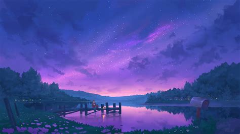 Digital Art Night Lake Sky Scenery Nature 4k Hd Wallpaper Rare