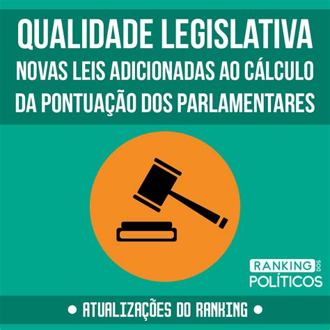 Ranking Dos Pol Ticos Inclui Mais Vota Es No Crit Rio Qualidade