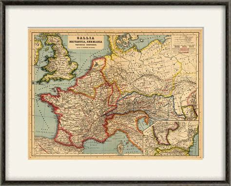 France Map Print Map Vintage Old Maps Antique Prints Poster Map Wall