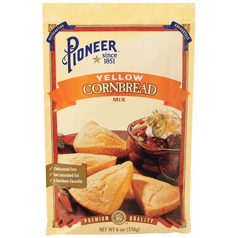 In a large bowl, combine cornbread, green bell pepper, onion, celery, and cheese. Pioneer Brand Yellow Cornbread Mix - Shop Baking Mixes at ...