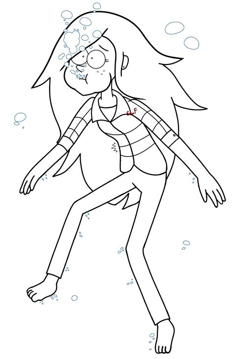 Drowning Wendy Of Gravity Falls Lineal By Kitsune9412 On Deviantart