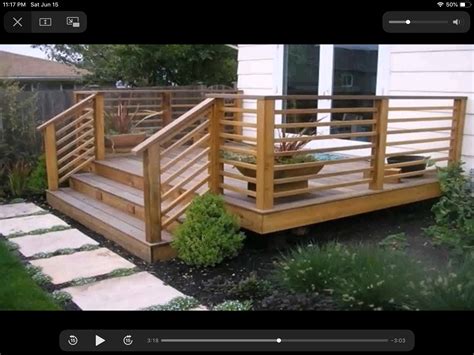 The wooden railings are high in demand on the market, since they are a traditional and a high quality solution. Pin by Cheryl Dean on Airplane Bungalow | Patio deck ...