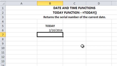 How To Use Today Function In Excel Excel Tips Youtube