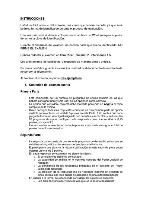 Instructivo Modelo Examen Escrito By Escuela Judicial Neuquén Issuu