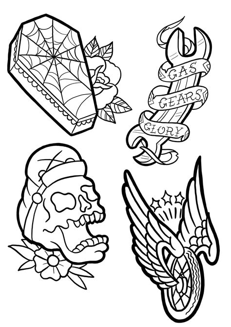 Traditional Tattoo Outline Traditional Tattoo Drawings Traditional Tattoo Flash Sheets How To