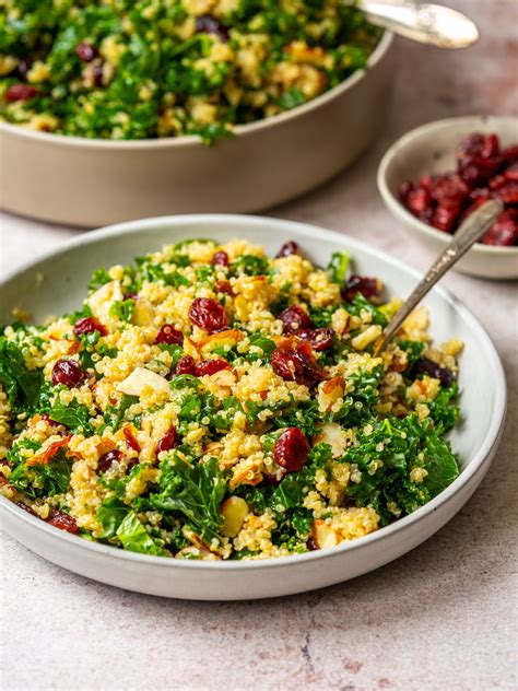 Kale Cranberry Quinoa Salad Gluten Free Dairy Free