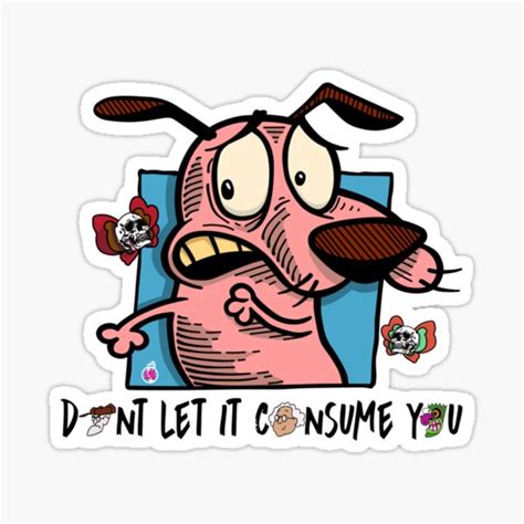 Courage The Cowardly Dog Sticker For Sale By Lucyhall27 Redbubble