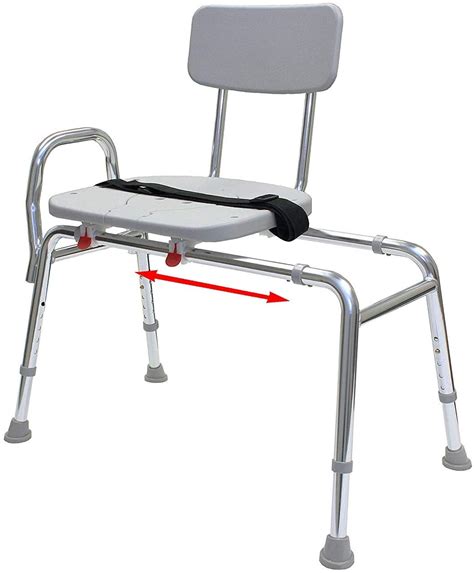 Transfer Bench Sliding with Cut Out Adjustable Height Legs  