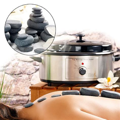 Hot Stone Set Mit Wärmegerät Professionelle Massage Zuhaus
