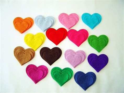 Felt Heart 24 Piece 8 Set 3 Size Hearts For Valentine Etsy