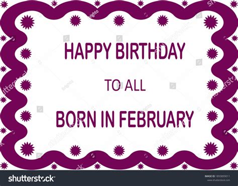 This Image Shows February Born Birthday Stock Illustration 1893899011