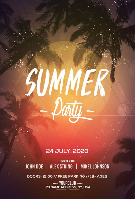 Summer Party Free Psd Flyer Template Vol2 Pixelsdesign Free Psd