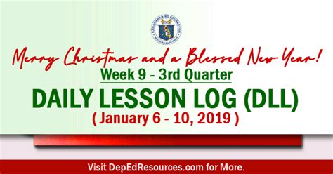 Week Rd Quarter Daily Lesson Log Dr Deped Resources Hot Sex Picture