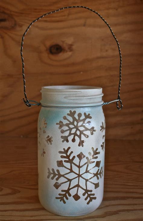 Mason Jar Lantern Snowflakes Christmas And Winter