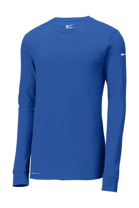 Custom Nike Dri-FIT Cotton/Poly Long Sleeve Tee | Long sleeve tshirt men, Long sleeve tees, Long ...