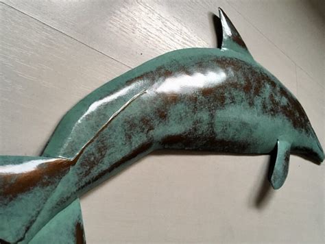 Dolphin 30in Metal Art Wall Sculpture Shipping Free In The Us