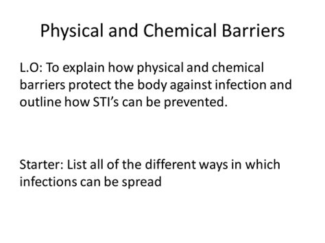 Sb5i Physical And Chemical Barriers New Gcse Edexcel 9 1 Teaching