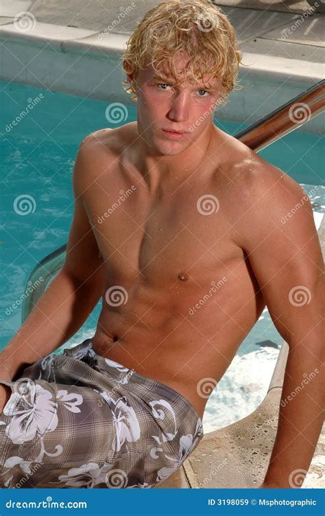 Shirtless Male Beefcake Muscular Hunk Blond Haired Jock Camping Photo