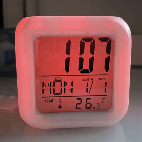 7 Led Colors Changing Digital Alarm Clock