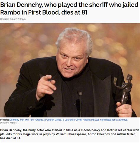 Just Watching The Wheels Go Round Actor Brian Dennehy Star Of First