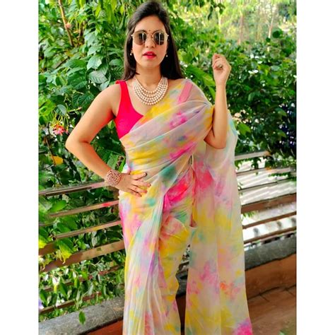 Organza Sarees Multicolour Pure Soft Organza Silk Printed