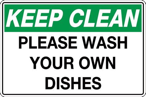 Free Printable Wash Your Dishes Sign Printable Word Searches