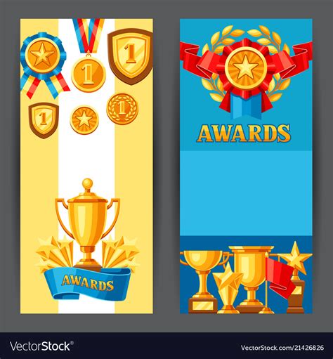 Awards And Trophy Banners Royalty Free Vector Image