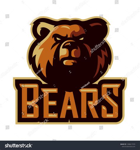 Grizzly Bear Esport Logo Mascot Template Stock Vector Royalty Free