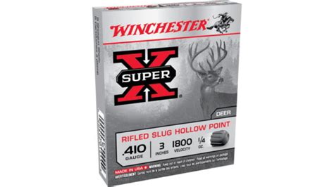 winchester super x shotshell 410 bore 1 4 oz 3 centerfire shotgun slug ammunition for sale