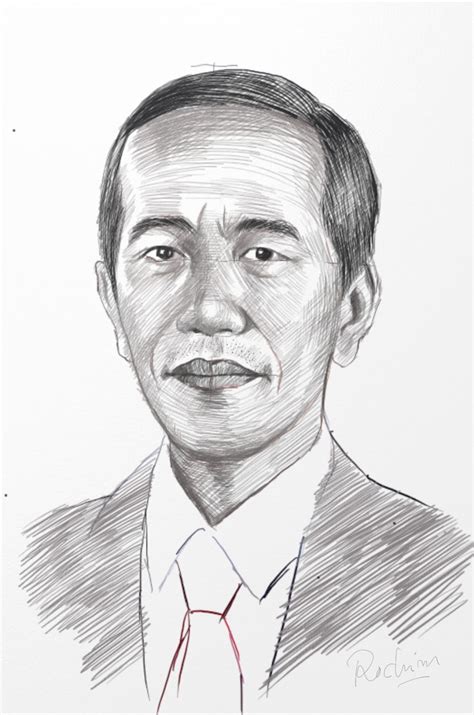 100 Contoh Gambar Sketsa Wajah Jokowi Terbaru Postsid