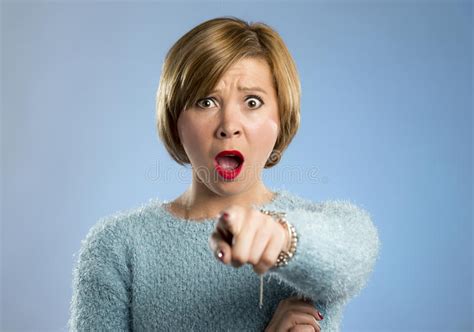 191 Surprise Shock Blond Woman Pointing Stock Photos Free And Royalty