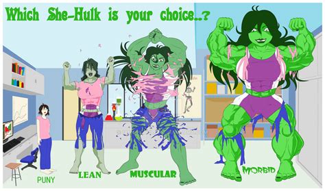She Hulk Transformation Herself And Her Alter Ego By Iamshehulk On