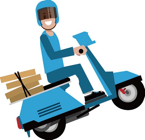 Courier Express By Transprent Clipart Motorcycle Delivery Png