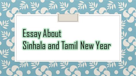 Essay About Sinhala And Tamil New Year Youtube