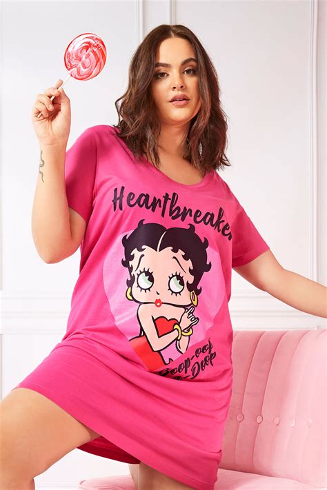 Pink Betty Boop Heartbreaker Slogan Nightdress Yours Clothing