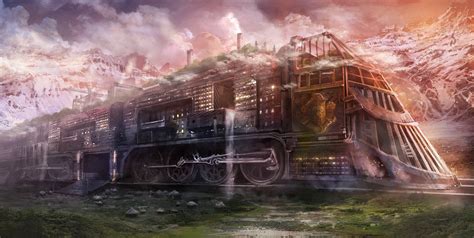 Steam Train Digital Wallpaper Train Fantasy Art Steampunk Vehicle