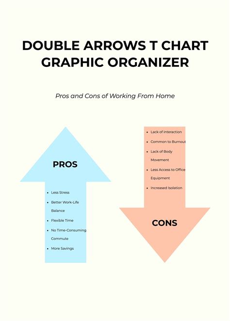 Double Arrows T Chart Graphic Organizer In Illustrator Pdf Download